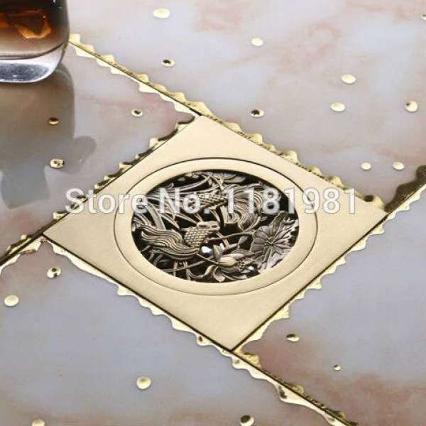 Scolapiatti FD-3 per doccia, bagno in ottone scolpito a fiori in ottone stile europeo