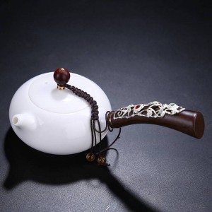 150 ml Creativo Teiera Ceramica Giada Porcellana Noble Manico Teiera Caffettiera Ufficio Cerimonia del tè Bevande Decorazione Artigianato