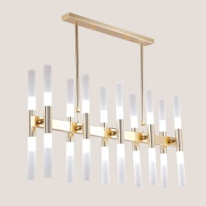 16 bracci Lampada a sospensione a LED in stile America color oro Paralume in acrilico G9 3W Lampada a LED a sospensione Lampada da salotto Bar Cafe