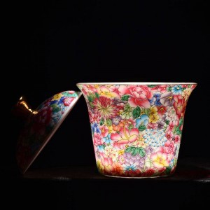 175 ml di smalto dipinto a mano colore Gaiwan porcellana ceramica bicchieri da ufficio Kung Fu set da tè ciotola da tè con coperchio kit regali