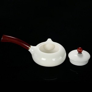 180 ml di teiera nobile in ceramica di giada porcellana manico in legno vaso squisito caffè latte bollitore Kung Fu set da tè drinkware decor