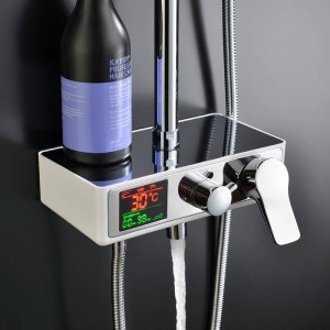 1SET Display digitale della temperatura Vasca da bagno Rubinetti per doccia Set Miscelatore per bagno Doccia Vasca da bagno Rubinetto per doccia a pioggia 877016