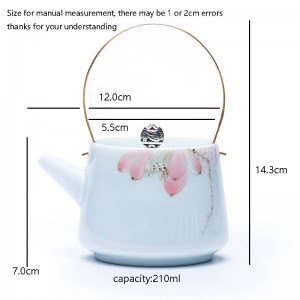 Teiera di loto vintage 210ML dipinta a mano con filtro manico creativo Acqua bollita Teiera Kung Fu Tea Set Art Gifts