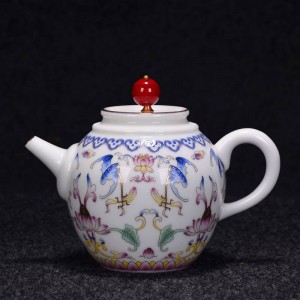 250 / 270ml Smalto dipinto a mano Teiera in ceramica a mano in porcellana Bicchieri da cerimonia Cerimonia del tè Bollitore Invia regalo agli amici