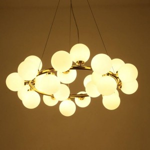 25 testa cerchio creativo nordico lampadario a led luce tonda in vetro paralume villa G4 lampada a LED 3W AC220V