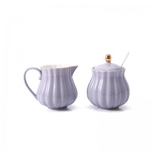 2 pz / lotto 200 ml breve porcellana manico in porcellana pentola di latte con kit barattolo di zucchero ufficio giardino pomeridiano tè teiera regalo per bevande