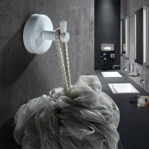 2 pezzi ganci appendiabiti a parete singola in acciaio inox appendiabiti da parete ganci appendiabiti dipinti bianco / nero hardware bagno