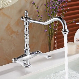 Girevole da 360 gradi in ottone massiccio cromato Miscelatore per bagno rubinetto da cucina freddo e caldo Rubinetto da cucina monoforo Rubinetto da cucina LH-6036L