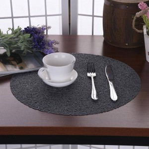 Tovagliette da tavola per bambini in cristallo trasparente 38CM rotonde Sottopiatto in plastica antiscivolo EVA Sottobicchieri in stile occidentale