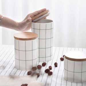 400 ML / 700 ML / 880 ML Vaso di stoccaggio ceramico sigillato per contenitore per spezie Contenitore per mangiare con coperchio Bottiglia Caffè Tè Carrello da cucina