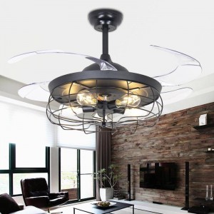 42 pollici retro ventilatore a soffitto ristorante ventilatore a luce invisibile lampade a sospensione a sospensione loft nordico lampadario ventilatore a distanza