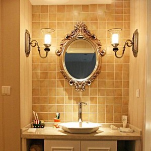 50cmx60cm Specchio da parete antico europeo di alta qualità da appendere al bagno Specchio da parete ovale per bagno impermeabile ovale per bagno