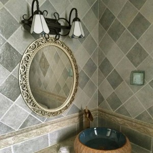Specchio da bagno ovale europeo da 55 cm x 66 cm Specchio per trucco da parete per WC da bagno impermeabile