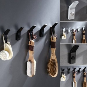 5pcs ganci appendiabiti in alluminio spaziale appendiabiti da parete appendiabiti appendiabiti verniciato bianco / nero hardware bagno