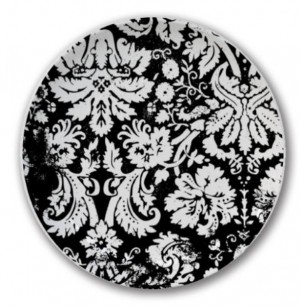 Murale moderno Appeso a parete Piatto decorativo Semplici linee geometriche Decorazioni per la casa stile giardino blu e bianco / nero Artigianato in ceramica