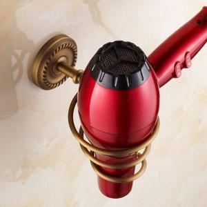 Serie AB1 Appendiabiti in rame spazzolato antico Novità Scaffali per capelli Supporto per asciugacapelli Asciugamani Appendi mensole per bagno