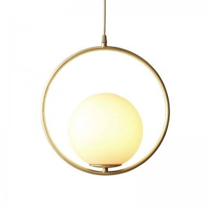 Lampada a sospensione a LED in vetro industriale americano in rame per soggiorno Bar ristorante Loft Lampadario rotondo Apparecchi di illuminazione