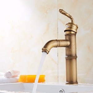 Rubinetto in ottone antico Rubinetti in bambù Gru per bagno Lavandino Miscelatore per lavabo XT939