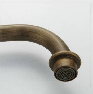 Antico rubinetto della cucina Miscelatore lavello caldo e freddo in ottone Rubinetto Doppia maniglia 360 Rotazione rubinetto per miscelatore beccuccio alto XR-GZ-7305