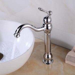 Rubinetti per lavabo Rubinetto per lavabo antico a 1 leva + Lavabo alto più rame caldo e freddo pieno pieno di rubinetto europeo XT922