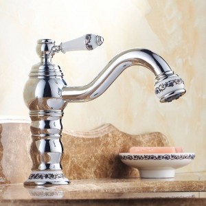 Rubinetti per lavabo Rubinetto per lavabo in ottone antico Miscelatore monocomando 360 Ruota per beccuccio alto Miscelatore Rubinetti per acqua Rubinetti JCS-5868F