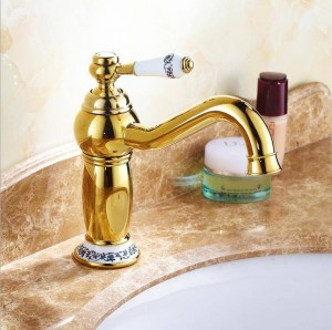 Rubinetti per lavabo Rubinetto per lavabo in ottone massiccio in bronzo massiccio con rubinetto monocomando in ceramica per lavabo monoforo XT980