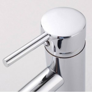 Rubinetti per lavabo Ottone Cromo Argento Lavandino del bagno Rubinetto Maniglia singola Foro Montaggio su ponte Wc Vasca da bagno Miscelatore per lavabo Rubinetto per acqua L-1007