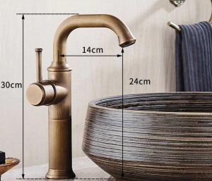Rubinetti Lavabo Rubinetto In Ottone Antico Bagno Con Manico Singolo Supporto Da Tavolo Vintage Torneiras Miscelatore Vasca da Bagno Freddo Caldo 58800