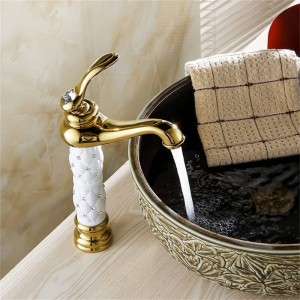 Rubinetti per lavabo Rubinetteria per lavabo in oro dorato Rubinetteria per lavabo da bagno alta di lusso Rubinetti per lavabo monocomando vanità monocomando 814K