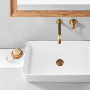 Rubinetti lavabo Lavabo bagno in ottone a parete Rubinetto miscelatore rubinetto rubinetto cromo rubinetto doppio manico nero rubinetti bagno 855011