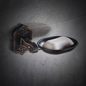 Set di accessori da bagno in rame spazzolato Base intagliata Accessori per il bagno Asciugamano da bagno Portasciugamani Porta rotolo di carta Gancio in tessuto LAD-92100