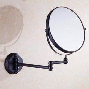 Specchi da bagno 3 x Specchio ingranditore per bagno Specchio per trucco Pieghevole per barba 8 "Specchi rotondi a parete doppia ottone antico 9136