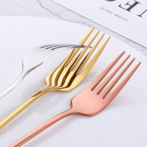Forchette da pranzo in acciaio inossidabile Posate Manico lungo 8 pollici 18/8 SUS304 Posate antiruggine Specchio lucido 7 colori