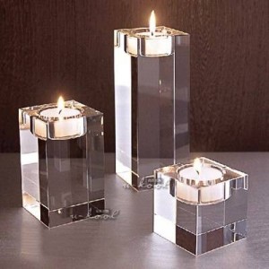 Candeliere Mousse di cristallo quadrata in cristallo massiccio regalo per la decorazione domestica Decorazione di cerimonia nuziale romantica