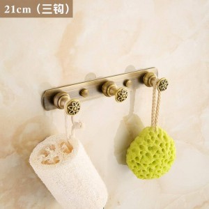 Gancio appendiabiti per bagno in ottone spazzolato antico in ottone spazzolato fiore intagliato 2312A
