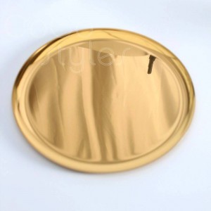 Vassoio in ottone liscio dorato fatto a mano rotondo super bello InsFashion per la decorazione domestica moderna e gli eventi della festa nuziale