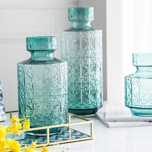 InsFashion Vaso in vetro trasparente blu di altissima qualità per romantici decorazioni per la casa in stile nordico ed eventi per matrimoni