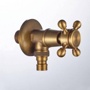 Rame semplice rubinetto antico lavatrice bronzo freddo rubinetto 4 punti fibbia connettore 9112K