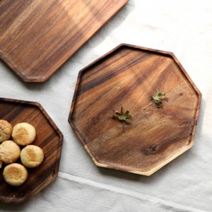 Piatti creativi in legno di acacia Piatti rettangolari ottagonali Dessert Dessert Tè Vassoio Stoviglie Stoviglie Stoviglie Stoviglie all'aperto