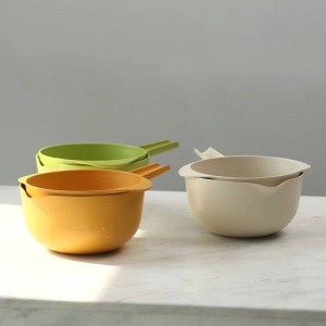 Creativo in fibra di bambù Doppio cesto di scarico Cesto di frutta Cestello del filtro dell'acqua multifunzione Cestello per utensili da cucina