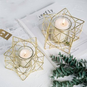 Candeliere creativo Portacandele in metallo / vetro Cena romantica a lume di candela Candela per aromaterapia Luce notturna Decorazione Artigianato