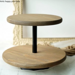 Creativo stile nordico Decorazione per tavola da dessert in legno Supporto per torta Puntelli per matrimonio Espositore per spuntini Porta merenda Doppia tortiera