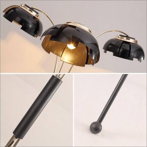 Creativo semplice lampada da terra post moderno 3 braccio lampada da terra in oro nero soggiorno camera da letto nuovo design arte decorazione della casa luce