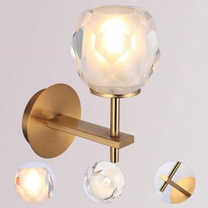 Lampada da comodino in cristallo Soggiorno Nord Europa Post Modernismo Applique da parete a LED corridoio semplice camera da letto