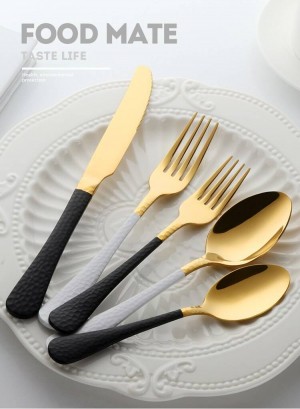Stoviglie Set di coltelli per forchetta in acciaio inossidabile Talheres Posate giapponesi Ristorante Posate viola Posate nordiche vintage