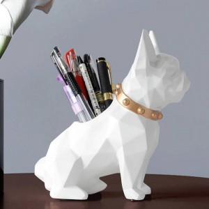 Statuina in resina per cani Porta penne da scrivania organizer per ufficio accessori Portaoggetti portamatite per penna da scrivania regalo artigianale