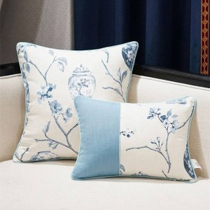 Fodera per cuscino elegante Jacquard di lusso azzurro copriletto Cuscini decorativi Copertura auto / cuscino Housse De Coussin Regalo tessile per la casa