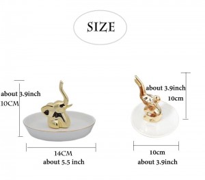 Elefante Piatto decorativo Anello Posto Vassoio Supporto Supporto Regalo per Amica Gioielli Ornamento Disposizione per Dressing Desk