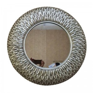 Specchio europeo Specchio da bagno rotondo antico Specchio a forma di piuma Decorazione per lavandino da bagno Specchio