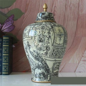 Ornamenti in stile europeo Antico tempio in ceramica Vasetti Vaso portaoggetti Arredamento per la casa Modelli Locatari Vaso in porcellana vaso